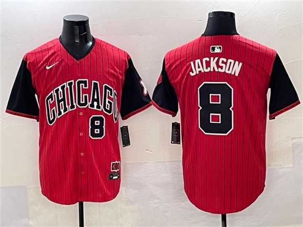 Men%27s Chicago White Sox #8 Bo Jackson Red Black 2025 City Connect Limited Stitched Jersey